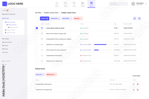 Project tasks homepage application UI design sources