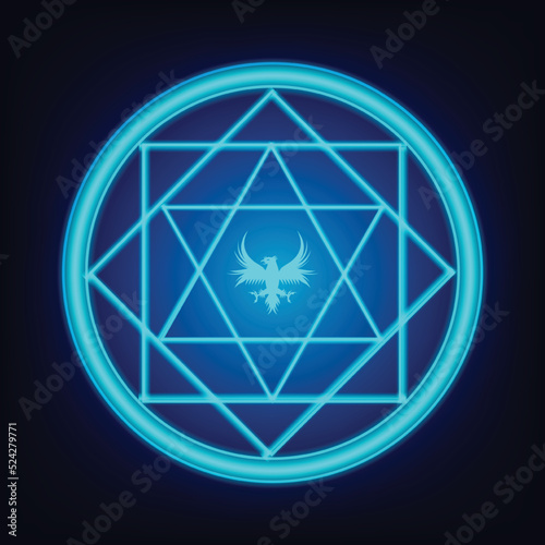 Magic Ring, Magic Spell Ring Sparkle, Spell Circle, Superpowers. On Dark Background, Vector Illustration