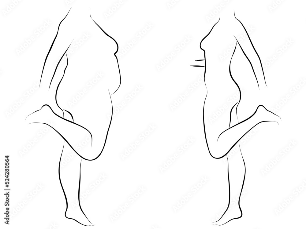 Vector conceptual fat overweight obese female vs slim fit healthy body after weight loss or diet with muscles thin young woman isolated. Fitness, nutrition or fatness obesity, health silhouette shape Vector conceptual fat overweight obese female vs slim fit healthy body after weight loss or diet with muscles thin young woman isolated. Fitness, nutrition or fatness obesity, health silhouette shape