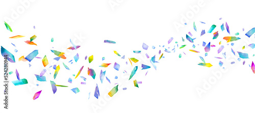 カラフルな光の粒の流れ。プリズムの水彩イラスト。（透過背景）