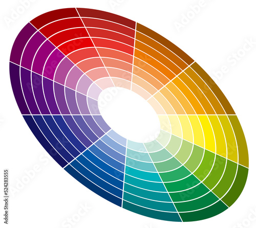 Roue chromatique sur fond blanc 