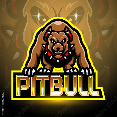 Pitbull esport logo mascot design