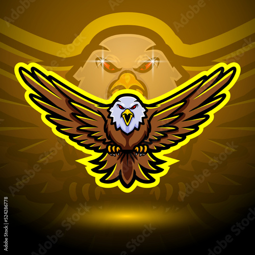 Eagle mascot sport esport logo design