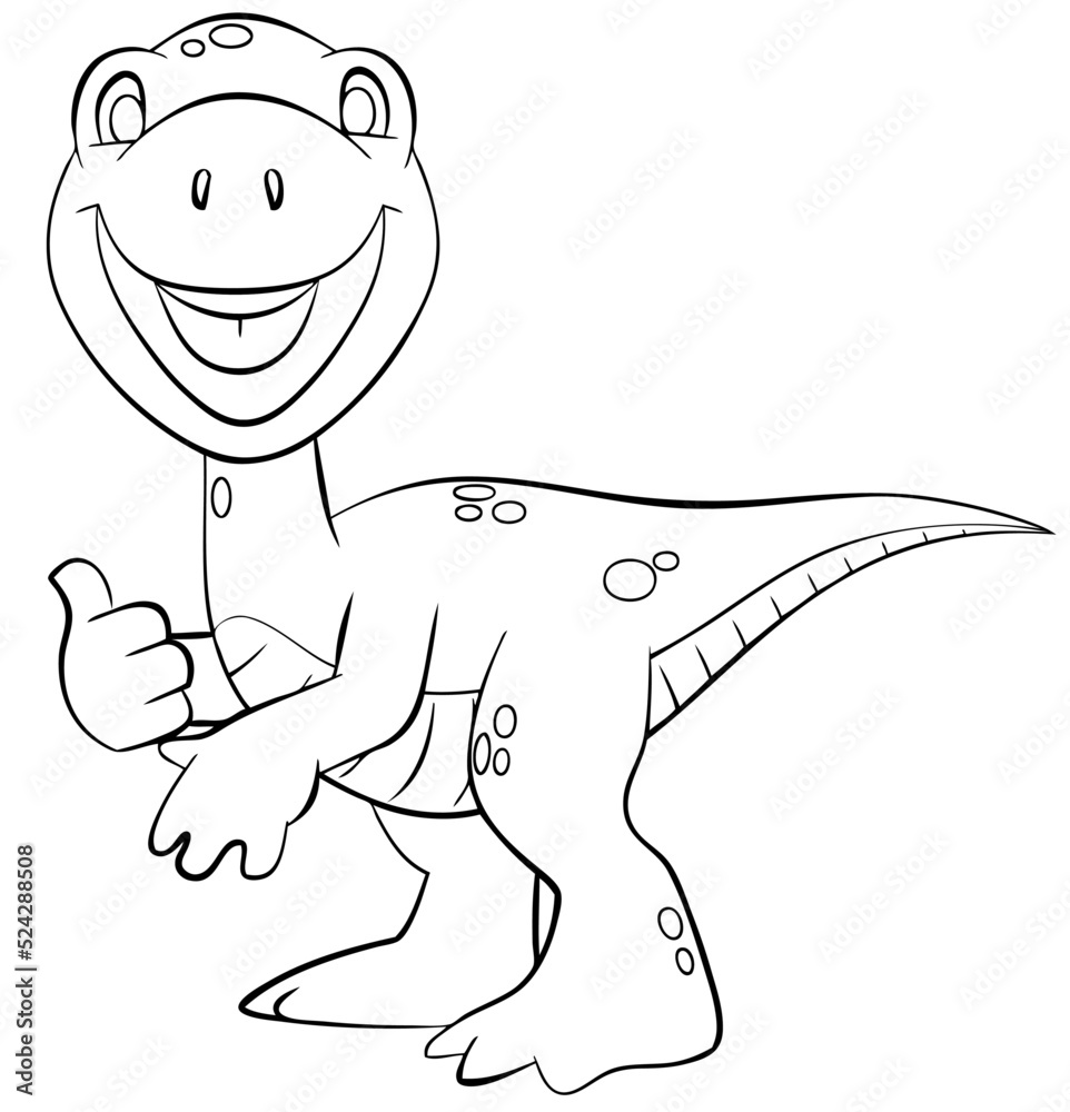 Obraz premium Dinosaur. Element for coloring page. Cartoon style.
