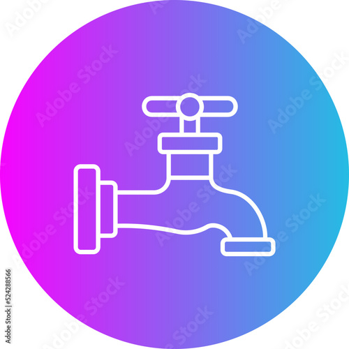 Faucet Gradient Circle Line Inverted Icon