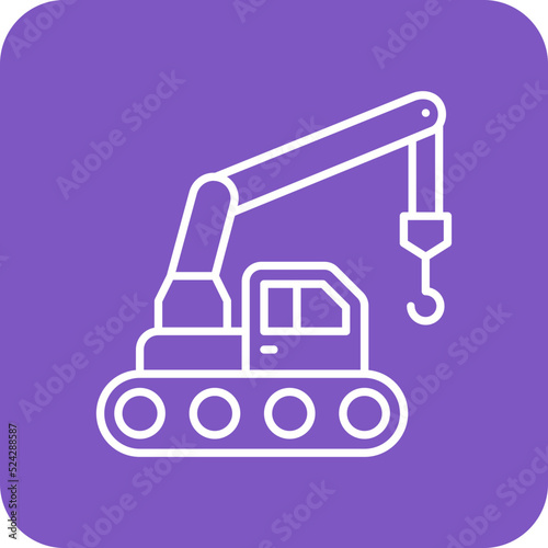 Crane Multicolor Round Corner Line Inverted Icon