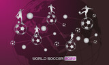 Abstract soccer background, World Soccer 2022 trends, world cup banner, vector illustration