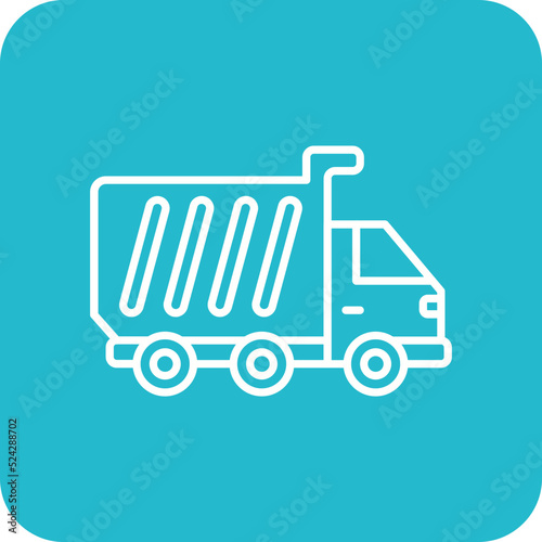 Dump Truck Multicolor Round Corner Line Inverted Icon