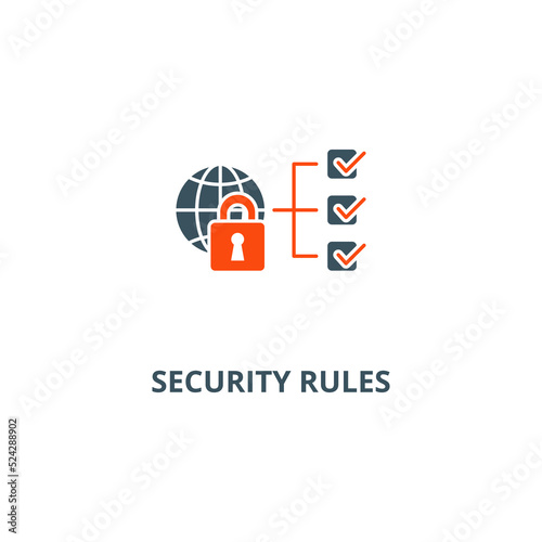 Security rules icon vector illustration concept isolated on white background used for web and mobile © Galuh Sekar