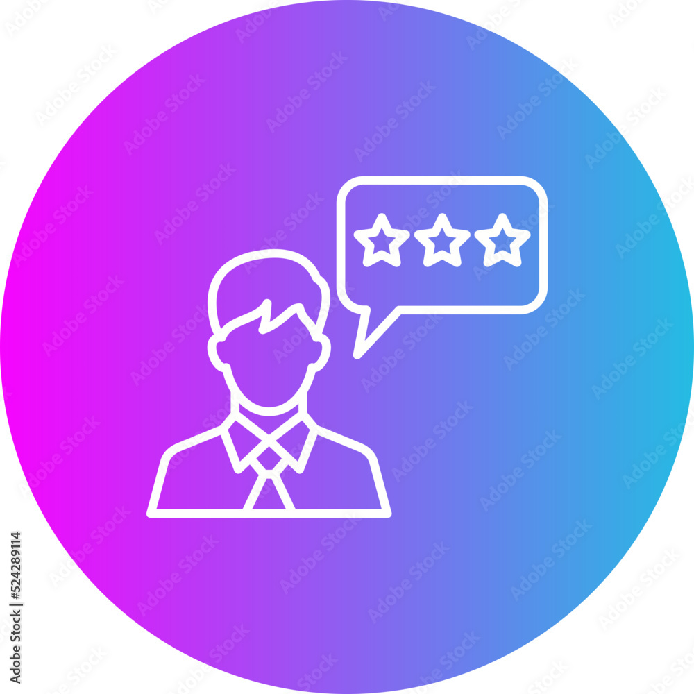 Customer Review Gradient Circle Line Inverted Icon Customer Review Gradient Circle Line Inverted Icon