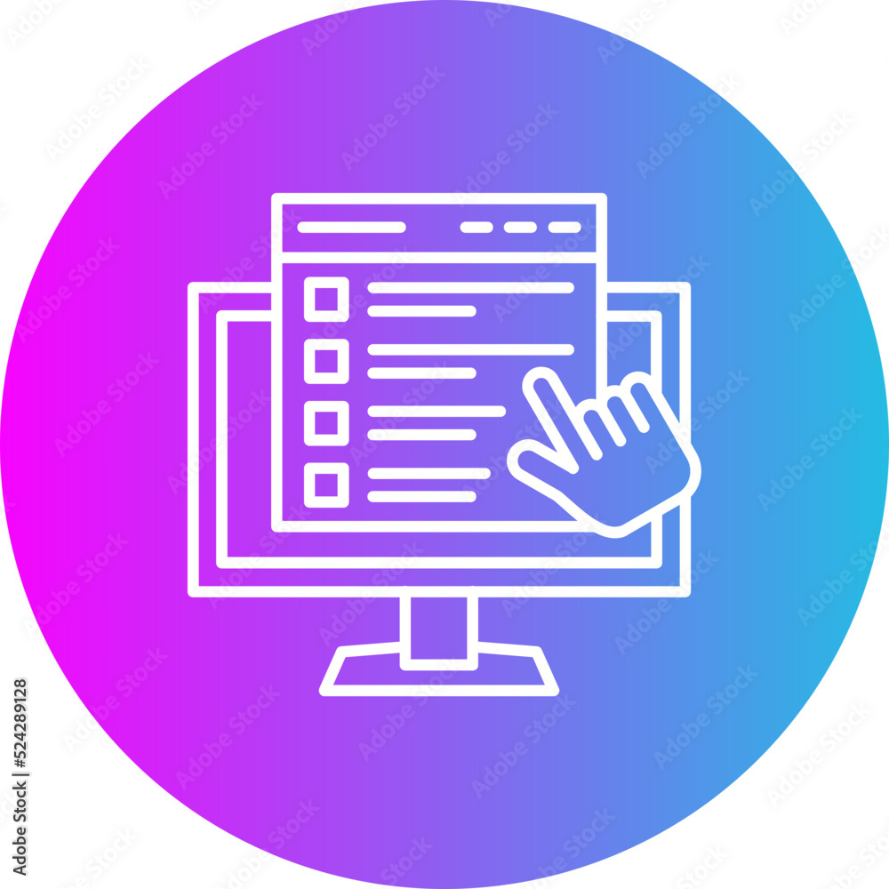 Online Survey Gradient Circle Line Inverted Icon Online Survey Gradient Circle Line Inverted Icon