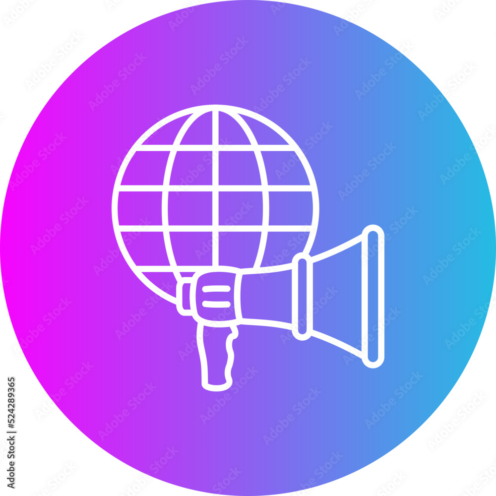 Global Marketing Gradient Circle Line Inverted Icon Global Marketing Gradient Circle Line Inverted Icon