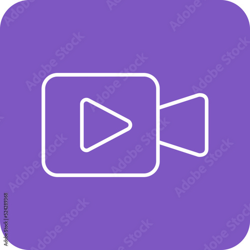 Video Calling App Multicolor Round Corner Line Inverted Icon