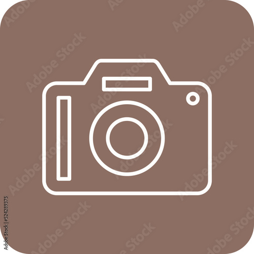 Camera Multicolor Round Corner Line Inverted Icon