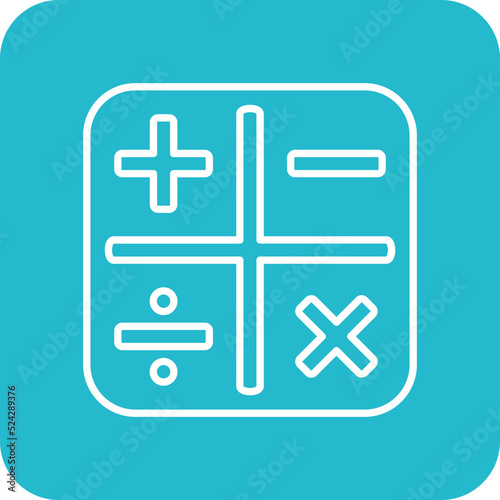 Calculator Multicolor Round Corner Line Inverted Icon