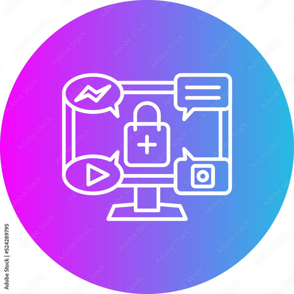 Digital Marketing Gradient Circle Line Inverted Icon Digital Marketing Gradient Circle Line Inverted Icon