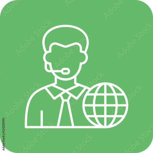 News Reporter Multicolor Round Corner Line Inverted Icon