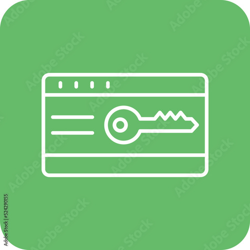 Keycard Multicolor Round Corner Line Inverted Icon