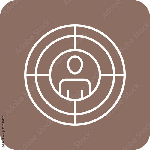 Target Multicolor Round Corner Line Inverted Icon