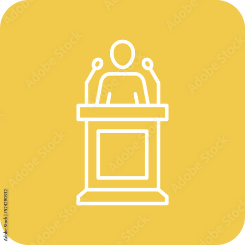 Speech Multicolor Round Corner Line Inverted Icon