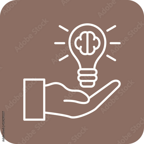 Idea Multicolor Round Corner Line Inverted Icon