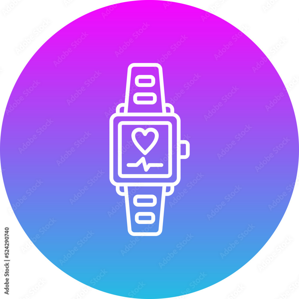 Smartwatch Gradient Circle Line Inverted Icon Smartwatch Gradient Circle Line Inverted Icon