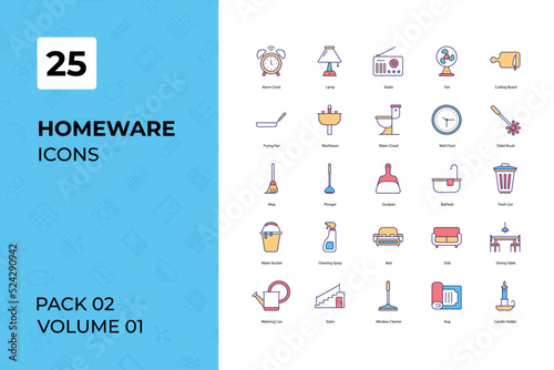 Home ware icons collection. Set contains such Icons as apartment, box, cardboard, and more