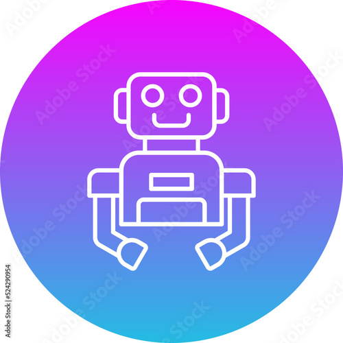 Robot Gradient Circle Line Inverted Icon
