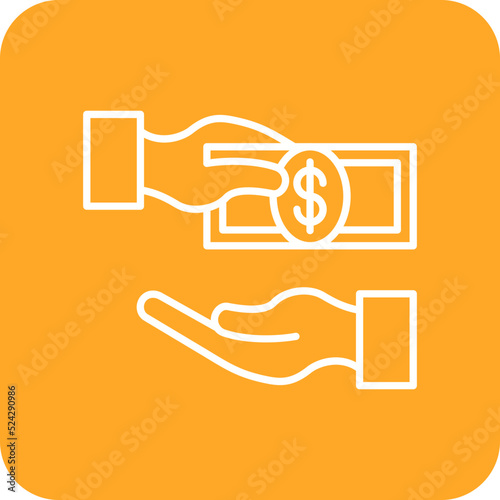 Donation Multicolor Round Corner Line Inverted Icon