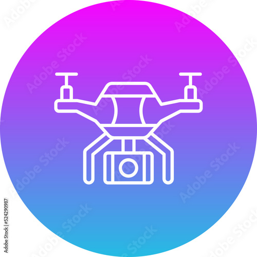 Drone Gradient Circle Line Inverted Icon