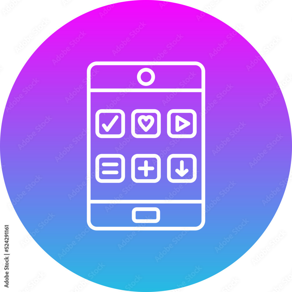 Tablet Gradient Circle Line Inverted Icon Tablet Gradient Circle Line Inverted Icon