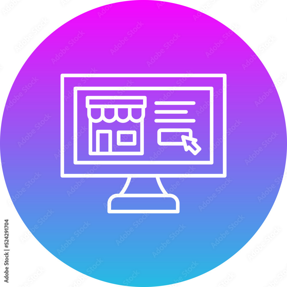 Ecommerce Gradient Circle Line Inverted Icon Ecommerce Gradient Circle Line Inverted Icon