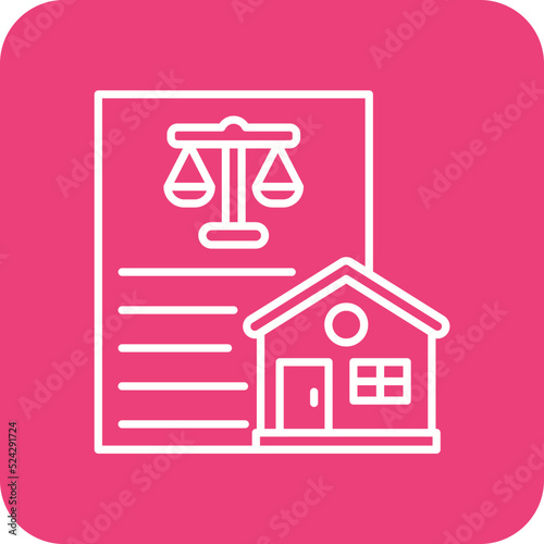 Property Law Multicolor Round Corner Line Inverted Icon