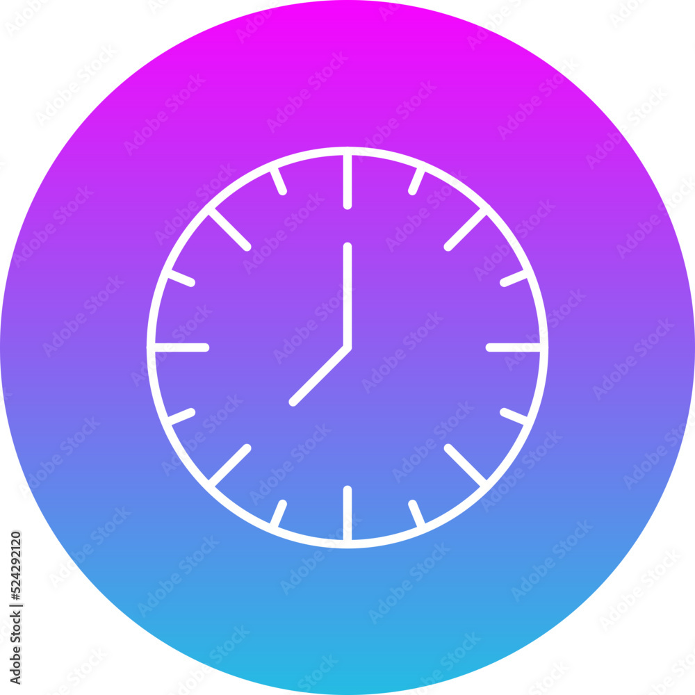 Clock Gradient Circle Line Inverted Icon Clock Gradient Circle Line Inverted Icon