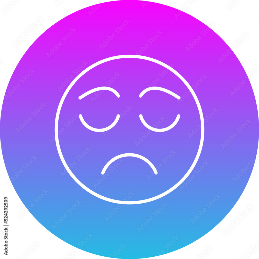 Sad Gradient Circle Line Inverted Icon Sad Gradient Circle Line Inverted Icon