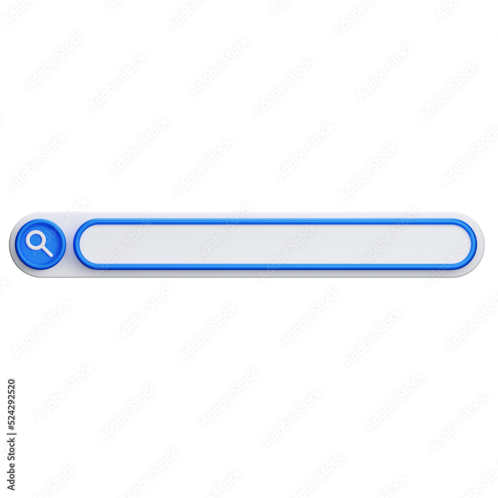 Blue search engine for information information on transparent background. 3D Illustration Blue search engine for information information on transparent background. 3D Illustration