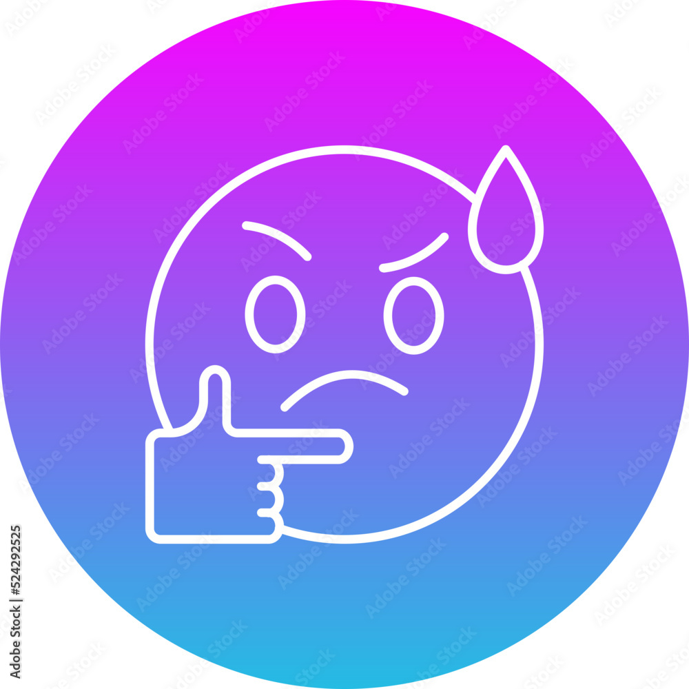 Thinking Gradient Circle Line Inverted Icon Thinking Gradient Circle Line Inverted Icon