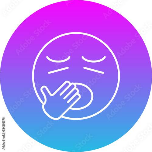 Yawn Gradient Circle Line Inverted Icon