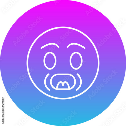 Yelling Gradient Circle Line Inverted Icon