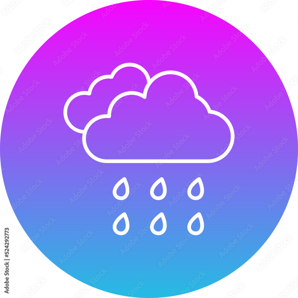Rain Gradient Circle Line Inverted Icon Rain Gradient Circle Line Inverted Icon