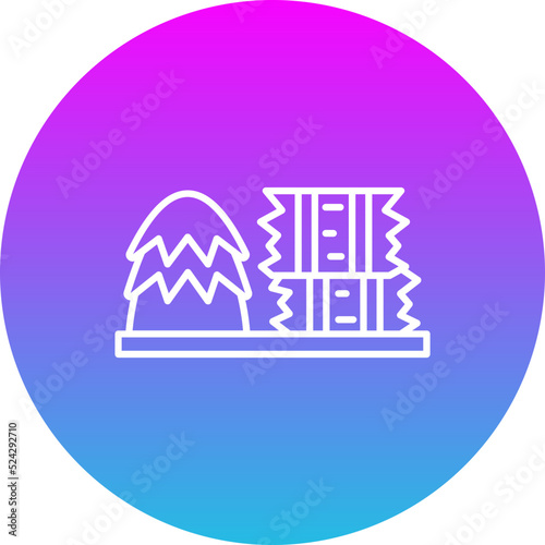 Hay Bale Gradient Circle Line Inverted Icon