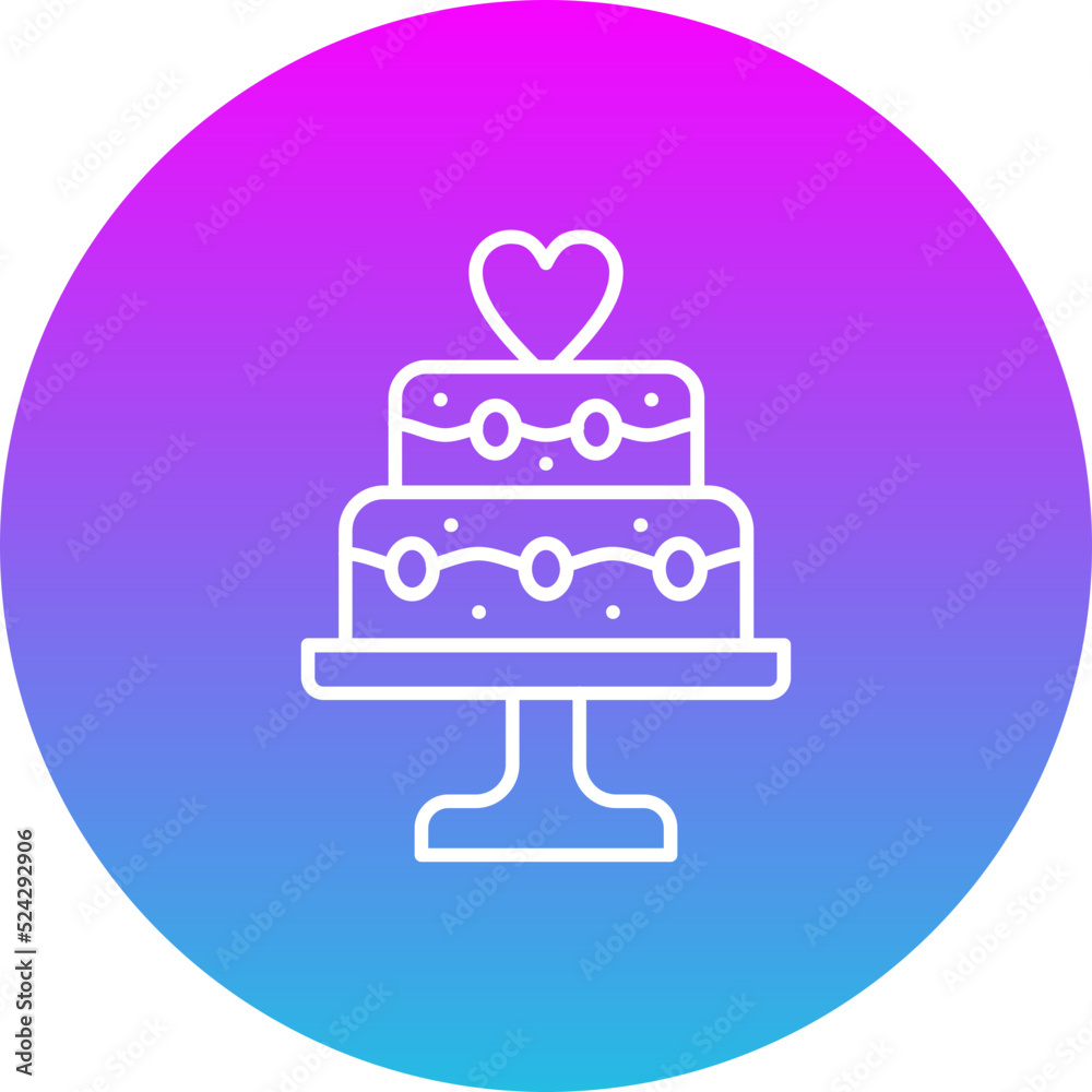 Wedding Cake Gradient Circle Line Inverted Icon Wedding Cake Gradient Circle Line Inverted Icon