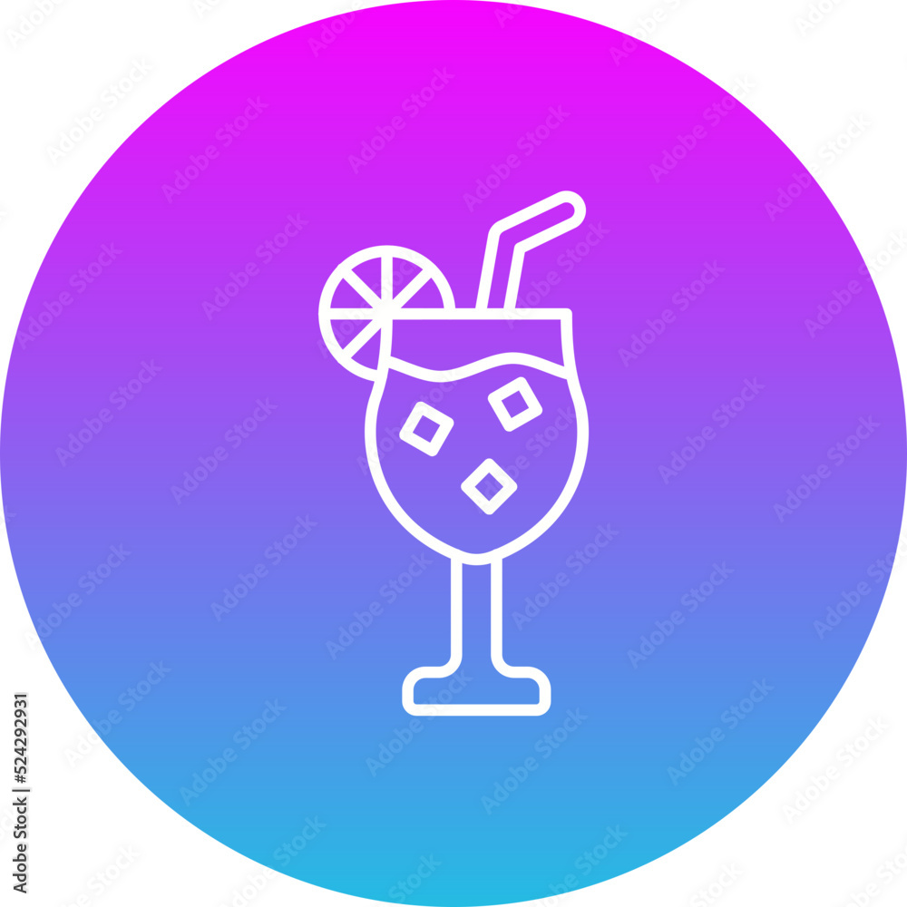 Cocktail Gradient Circle Line Inverted Icon Cocktail Gradient Circle Line Inverted Icon