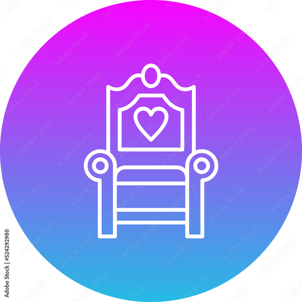 Chair Gradient Circle Line Inverted Icon Chair Gradient Circle Line Inverted Icon