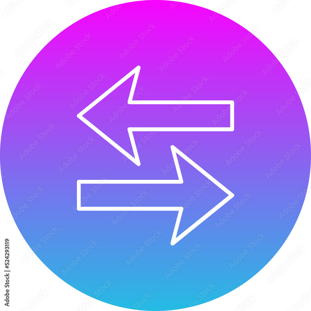 Left Right Gradient Circle Line Inverted Icon Left Right Gradient Circle Line Inverted Icon