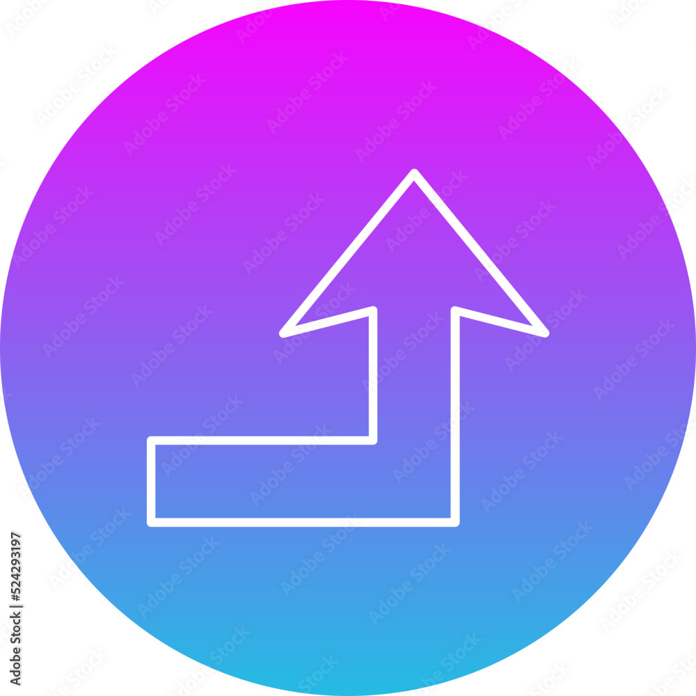 Turn up Gradient Circle Line Inverted Icon Turn up Gradient Circle Line Inverted Icon