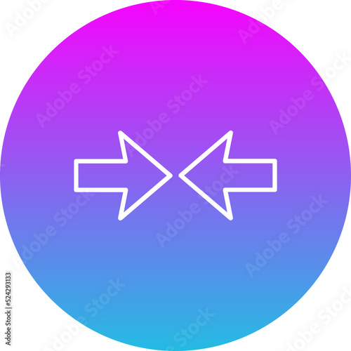 Opposite Arrows Gradient Circle Line Inverted Icon