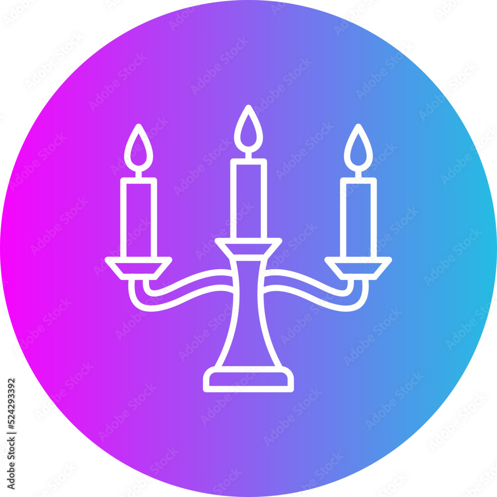 Candle Gradient Circle Line Inverted Icon