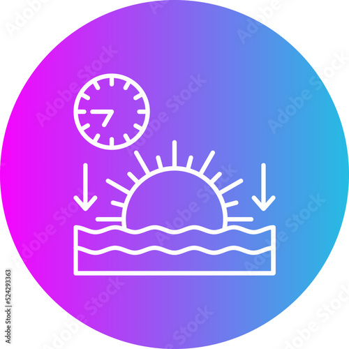 Sunset Gradient Circle Line Inverted Icon