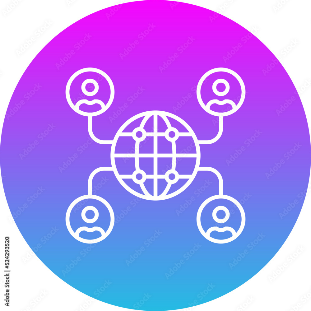 Global Network Gradient Circle Line Inverted Icon Global Network Gradient Circle Line Inverted Icon